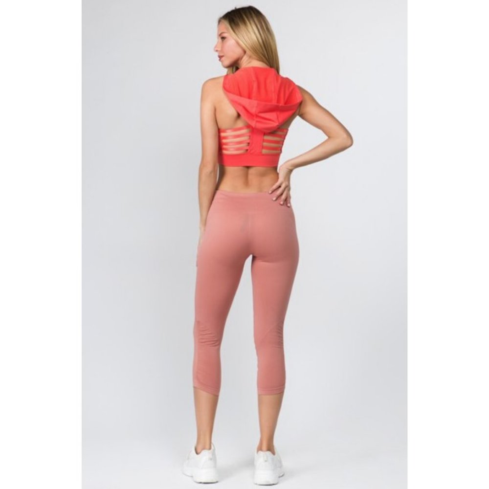 Women's Active High Rise Seamless Leggings Rose - Picture 4 of 6
